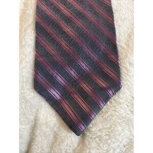 Brooks Brothers Makers Handmade Silk Necktie Pink‎ & Gray Striped